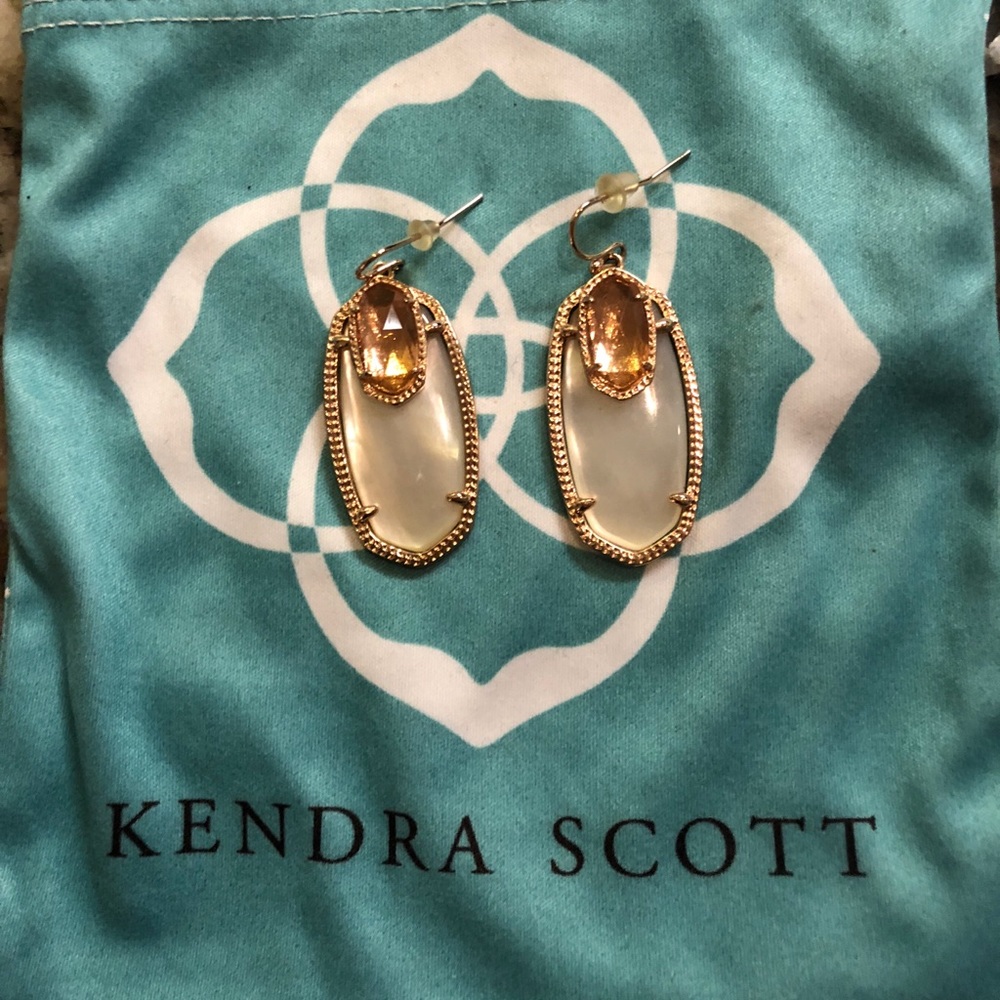 Kendra Scott Ivory and Peach Emma Earrings